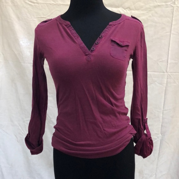 Mudd Tops - Long-Sleeve Henley (Sz XS)